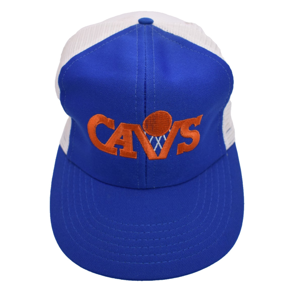 Vtg Cleveland Cavaliers CAVS Snapback Trucker Mesh Hat Cap -- Adult 18" - 22.5"